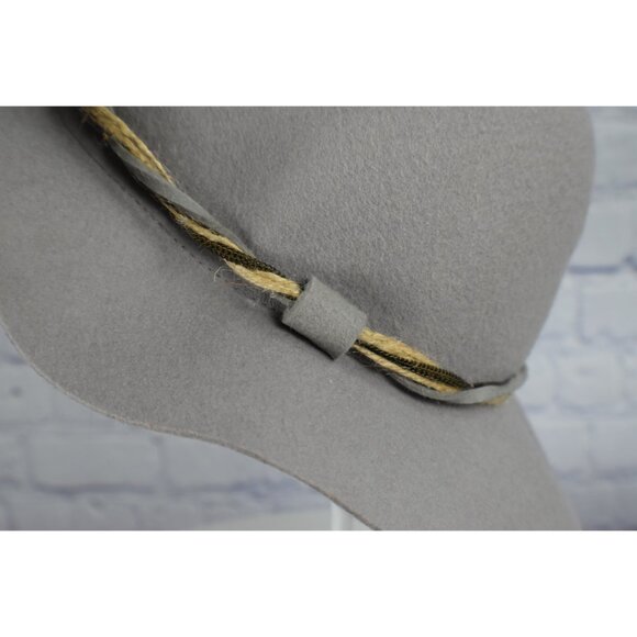 New World Market Wool Felt Fedora Hat Light Grey OS - Picture 6 of 7